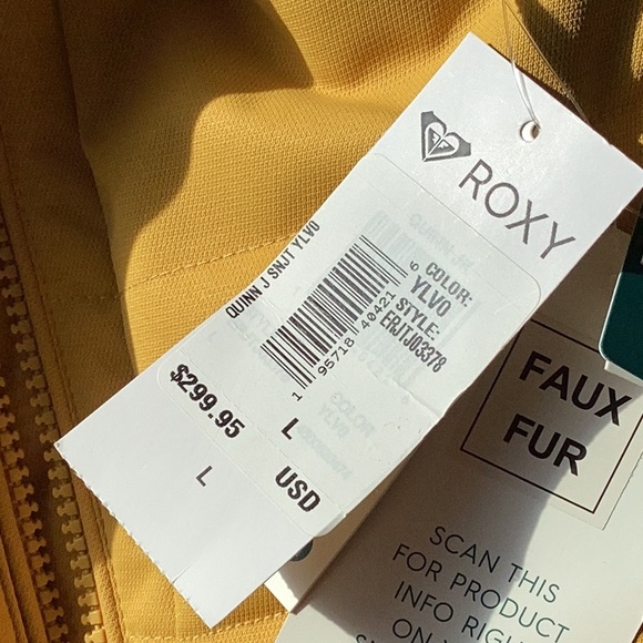 NWT ROXY SNOWBOARD JACKET YELLOW SIZE L - Picture 6 of 14